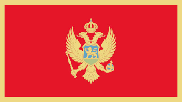 Прапор Чорногорія 14‚5 х 23 см настільний, поліестер П-3