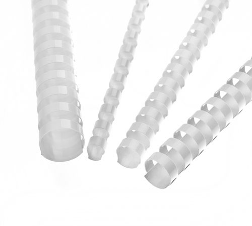 Пружини пластикові Agent 6 мм, зшивають до 20 аркушів, білі, 100 штук в упаковці 1306711