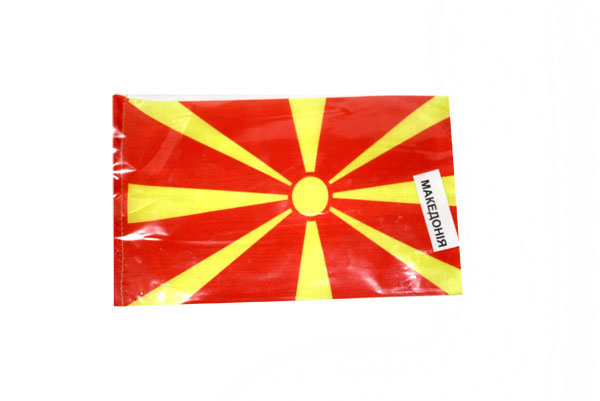 Прапор Македонія 14,5 х 23 см настільний, поліестер П-3