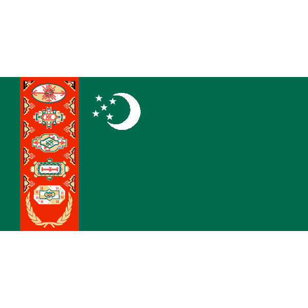 Прапор Туркменістан 14‚5 х 23 см настільний, поліестер П-3