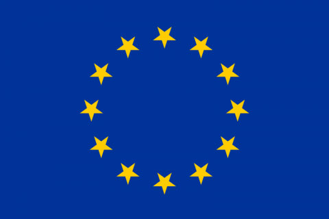 Прапор Євросоюз 90 х 135 см, матеріал атлас П-6А Євро