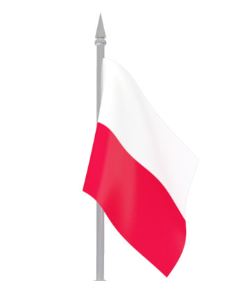 Прапор Польща 14,5 х 23 см настільний, поліестер П-3