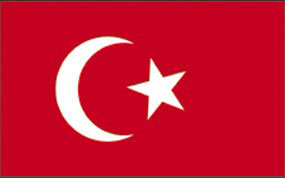 Прапор Туреччина 14,5 х 23 см настільний, поліестер П-3