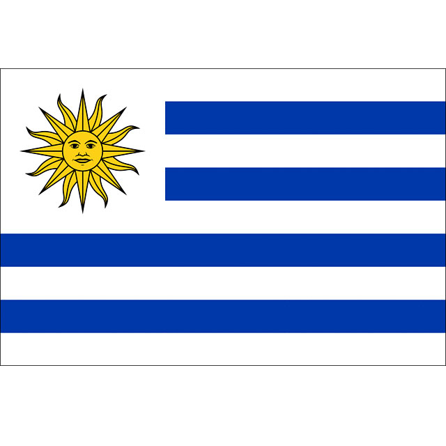 Прапор Уругвай 14,5 х 23 см настільний, поліестер П-3