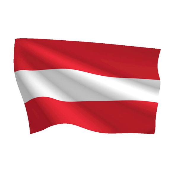 Прапор Австрія 14‚5 х 23 см настільний, поліестер П-3
