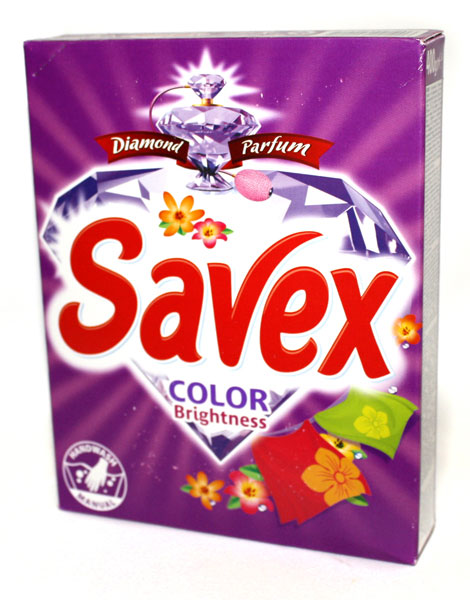 Порошок пральний SAVEX Diamond Parfum 400 г, автоматичне прання, для кольорових тканин