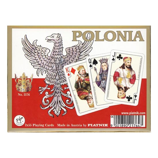 Карти гральні Piatnik Poland, комплект з 2 колод по 55 карт 2176