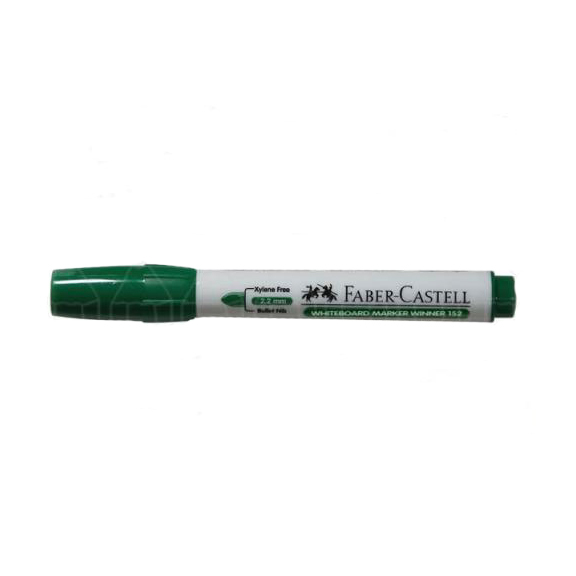Маркер Faber-Castell для дошки 2,2 мм Winner152, круглий, гострий, колір зелений 159363