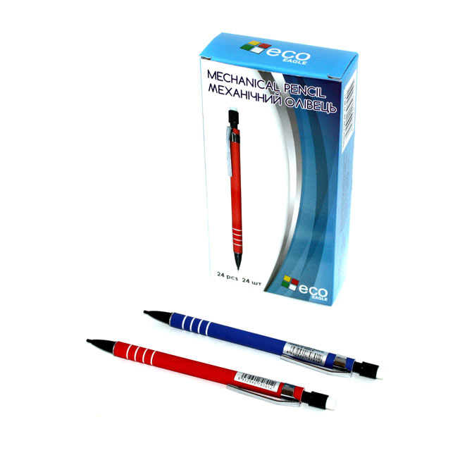 Олівець механічний Eco-Eagle грифель 0,7 мм, кольоровий корпус, 12 штук в пачці TY407-0,7