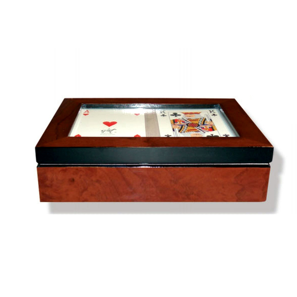Дерев'яна подарункова коробка з віконечком для 2 колод карт 2932