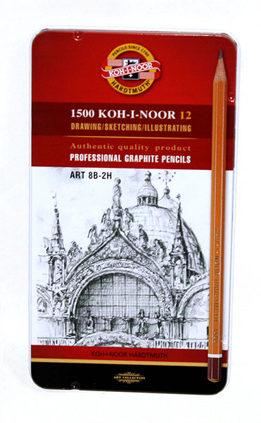 Набір чорнографітних олівців Koh-I-Noor 1500 Art 8B-2H, 12 штук 1502.II