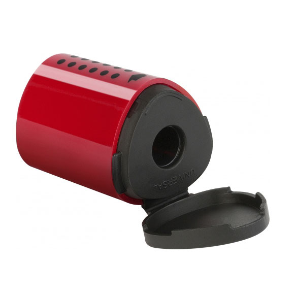 Точилка Faber-Castell Grip2001 mini одинарна, пластикова, з контейнером, синя, червона 183710
