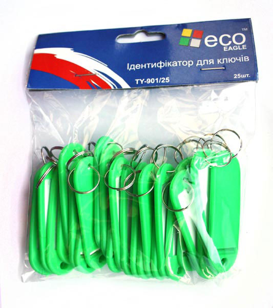 Брелок - ідентифікатор Eco-Eagle для ключів 25 штук в упаковці, асорті TY901/25