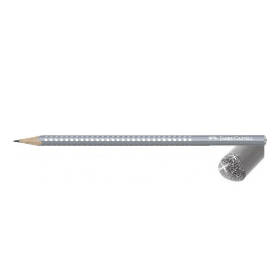 Олівець Faber-Castell чорнографітний Grip Sparkle, тригранний, корпус сірий, з блиском 118202