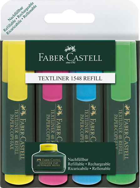 Маркер Faber-Castell Textliner Super Fluo, набір 4 штуки 154604,154804