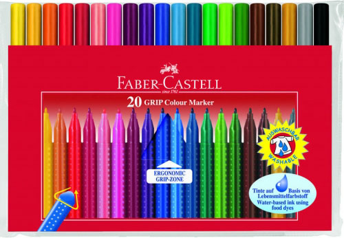 Фломастери Faber-Castell Grip тригранні, 20 кольорів 155320