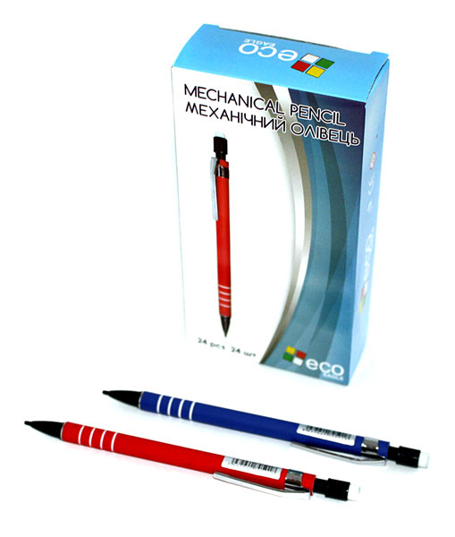 Олівець механічний Eco-Eagle грифель 0,5 мм, кольоровий корпус, 12 штук в пачці TY407-0,5