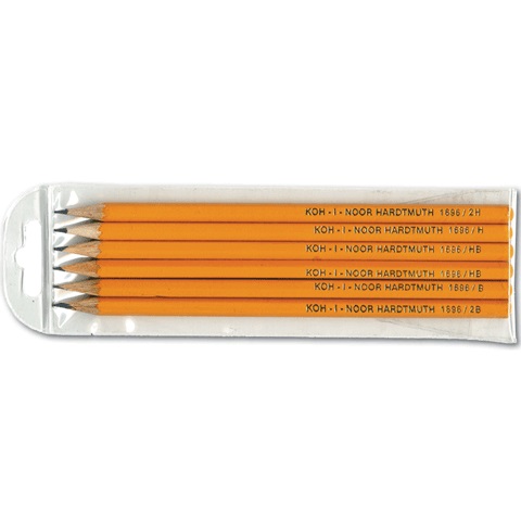 Набір чорнографітних олівців Koh-I-Noor 6 штук 2Н-2B 1570.6