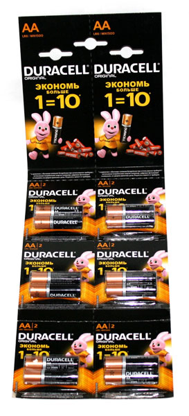 Батарейка Duracell відривна LR06 MN1500 2 штуки під блістером, ціна за упаковку 6409646