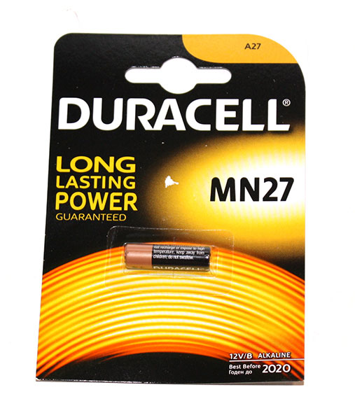 Батарейка Duracell MN27 12V Alkaline, 1 штука під блістером, з європідвісом 5260619