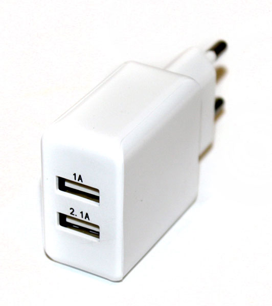 Мережевий зарядний пристрій Defender 2х USB, 5V/1A+2.1A EPA-13