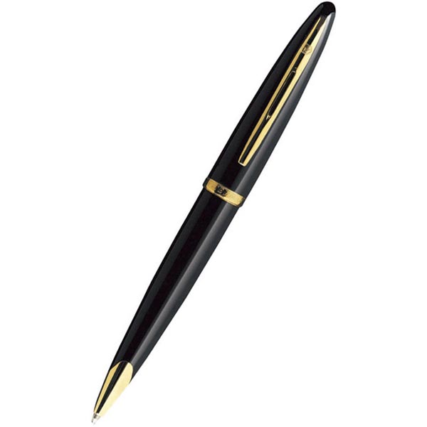 Ручка Waterman Carene Black Sea, кулькова, чорний лаковий корпус, позолота 23К 21105