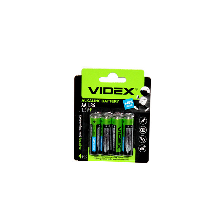 Батарейка Videx лужна LR06/AA 4 штуки  в упаковці 290386