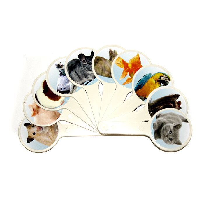 Віяло Атлас з картинками "Домашні тварини", 20 шт, пластик К-5376, AS-0010