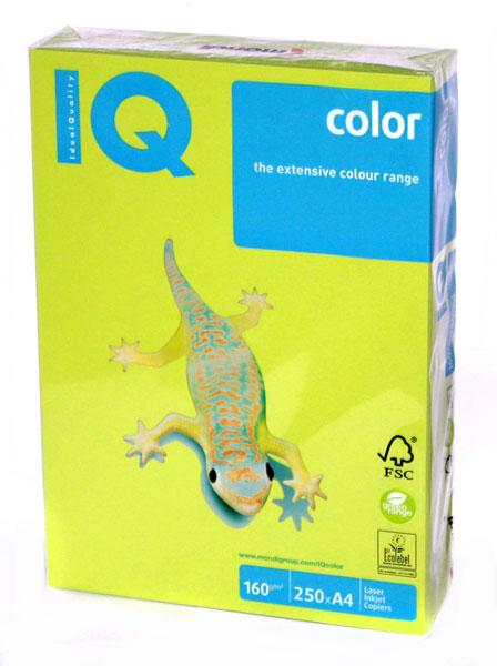 Папір кольоровий Mondi Color IQ A4 160 г/м2, 250 аркушів, світло-зелений А4/160 LG46