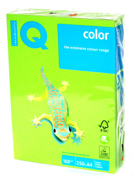 Папір кольоровий Mondi Color IQ A4 160 г/м2, 250 аркушів, яскраво-зелений A4/160 MA42