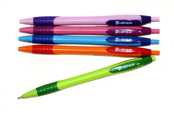 Ручка масляна Hiper Flambo 0.7 мм автомат, колір стрижня синій HA-135