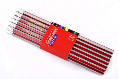 Олівець Memoris-Precious чорнографітний НВ з ластиком, корпус сіро - синій, червоний MF923158(59)
