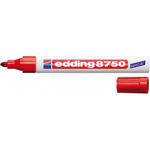 Маркер Edding Industry Paint 2 - 4 мм для негладких складних поверхонь, колір червоний E-8750