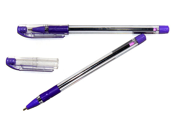 Ручка масляна Hiper Ace 0.7 мм, прозорий корпус, колір фіолетовий HO-515