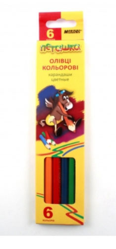 Олівці кольорові Marco Пегашка 6 кольорів, шестигранні, картонна коробка 1010-6CB
