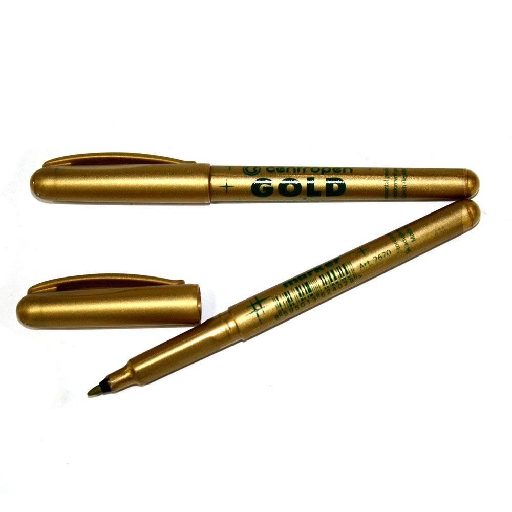Маркер Centropen Gold неперманентний 1 мм, золотий 2670/12
