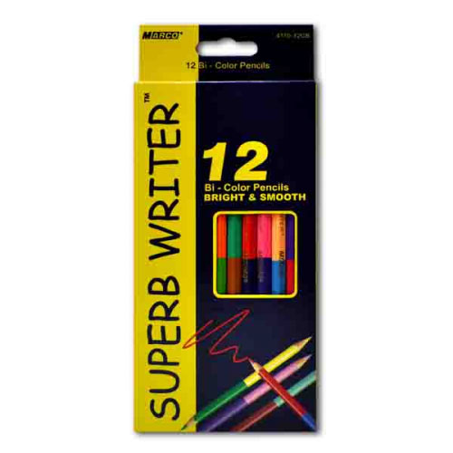Олівці кольорові Marco Superb Writer 12 олівців, 24 кольори, двосторонні 4110-12СВ