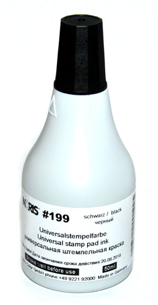 Фарба штемпельна Noris 50 мл, на спиртовій основі, універсальна 199 CS 50 чорна