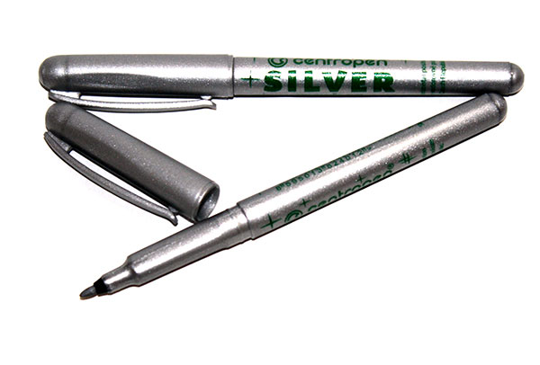 Маркер Centropen Silver неперманентний, 1 мм,  колір срібний 2670/13