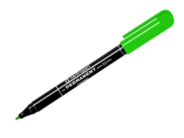 Маркер Centropen перманентний 1 мм, круглий, колір зелений, CD 2846/04