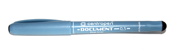 Ручка лінер Centropen Document 0,5 мм, водо-світлостійкі чорнила, колір чорний 2631/0,5