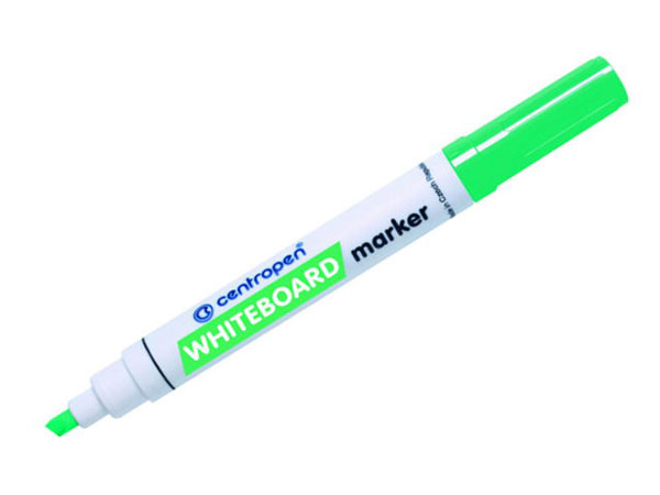 Маркер Centropen для білих дошок 1-5 мм, колір зелений, клиноподібний, спиртова основа 8569/04