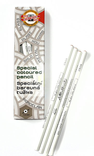 Олівець - склограф Koh-I-Noor, колір білий, 6 штук в упаковці, ціна за 1 олівець 3263/6