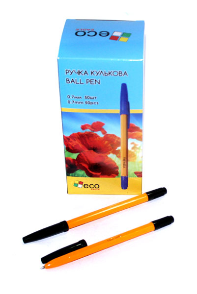 Ручка кулькова Eco-Eagle 0,7 мм, колір чорний, 50 штук в упаковці TY402