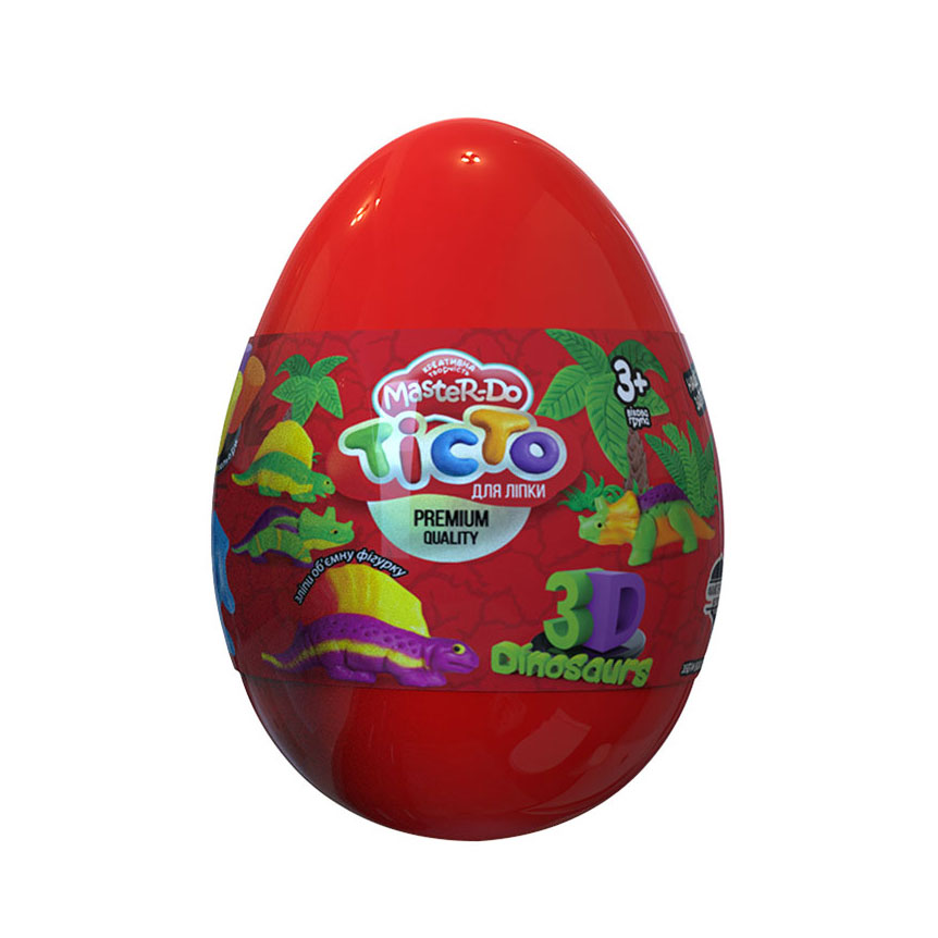 Тісто для ліплення Master Do, 4 неонових кольори, 3D формочки, пластикове яйце, колір асорті 3+ TMD-08-01-03U