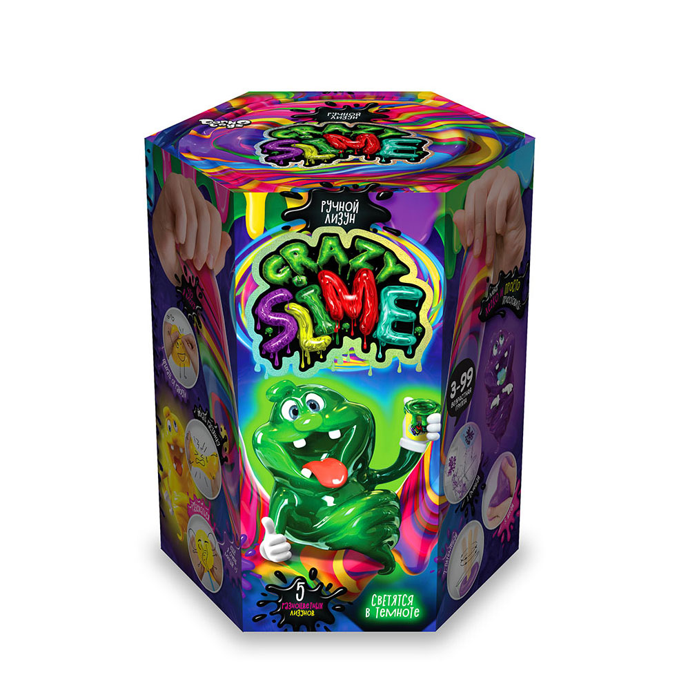 В'язка маса Danko Toys "Crazy Slime", 5 кольорів, для проведення дослідів, 6+ SLM-01-01U
