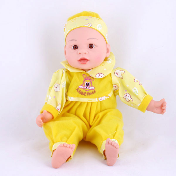 Лялька "малюк" h=40с м у жовтому костюмі B752D