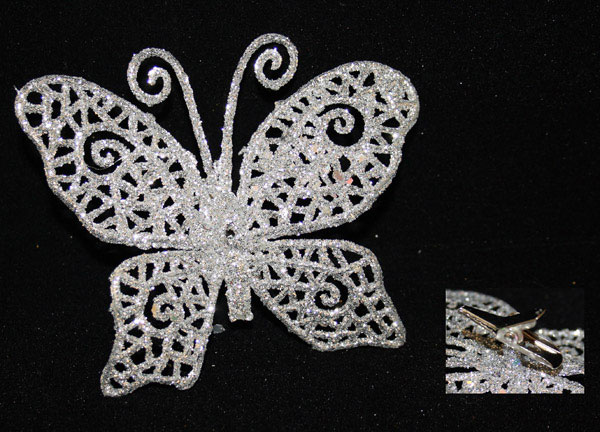 Метелик з металевим кліпом h=10 см, колір білий CCU1203-004 White