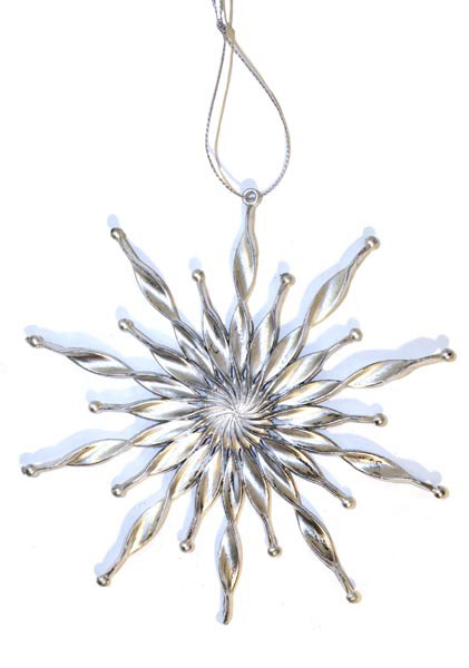 Підвіска-ялинкова прикраса "Сніжинка" 14,5 х 14,5 см,колір срібний,виріб для новорічних свят HT-A00753S