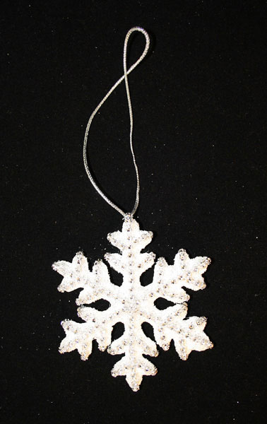 Підвіска "Сніжинка" d=10 см, колір-білий,в п/п на європідвісі, виріб для новорічних свят E5132621C-W
